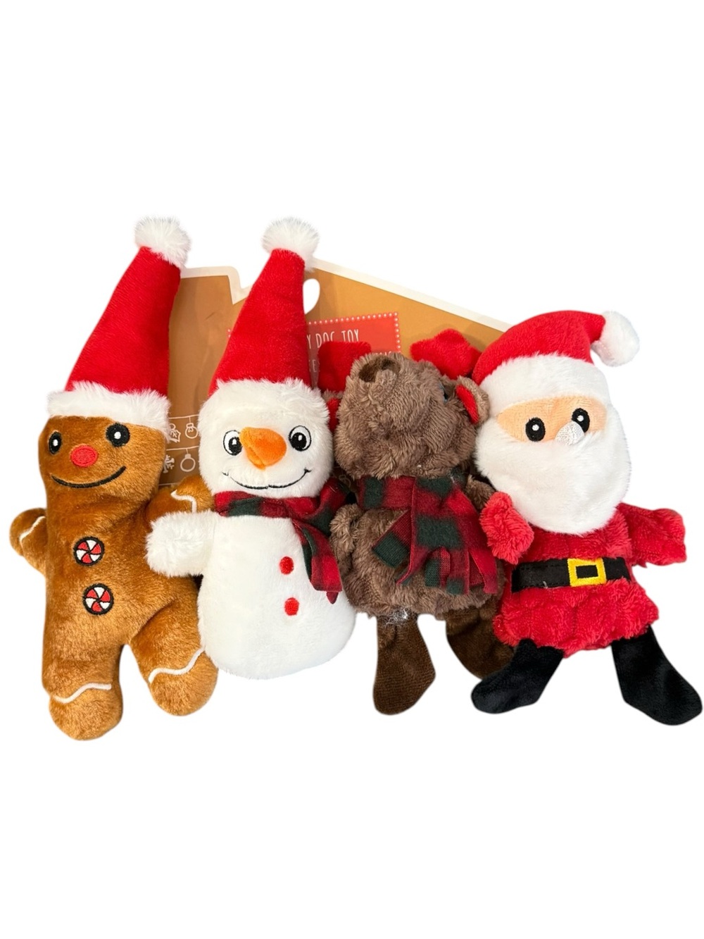 Christmas Holiday Plush Dog Toys Set of 4. BRAND NEW.